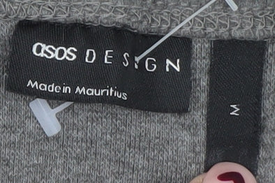 ASOS DESIGN Women's Grey Midi Straight Skirt Size M Elastic Waist