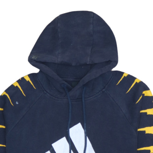 Adidas Men's Blue Pullover Hoodie Size S Sports Fleece with Logo