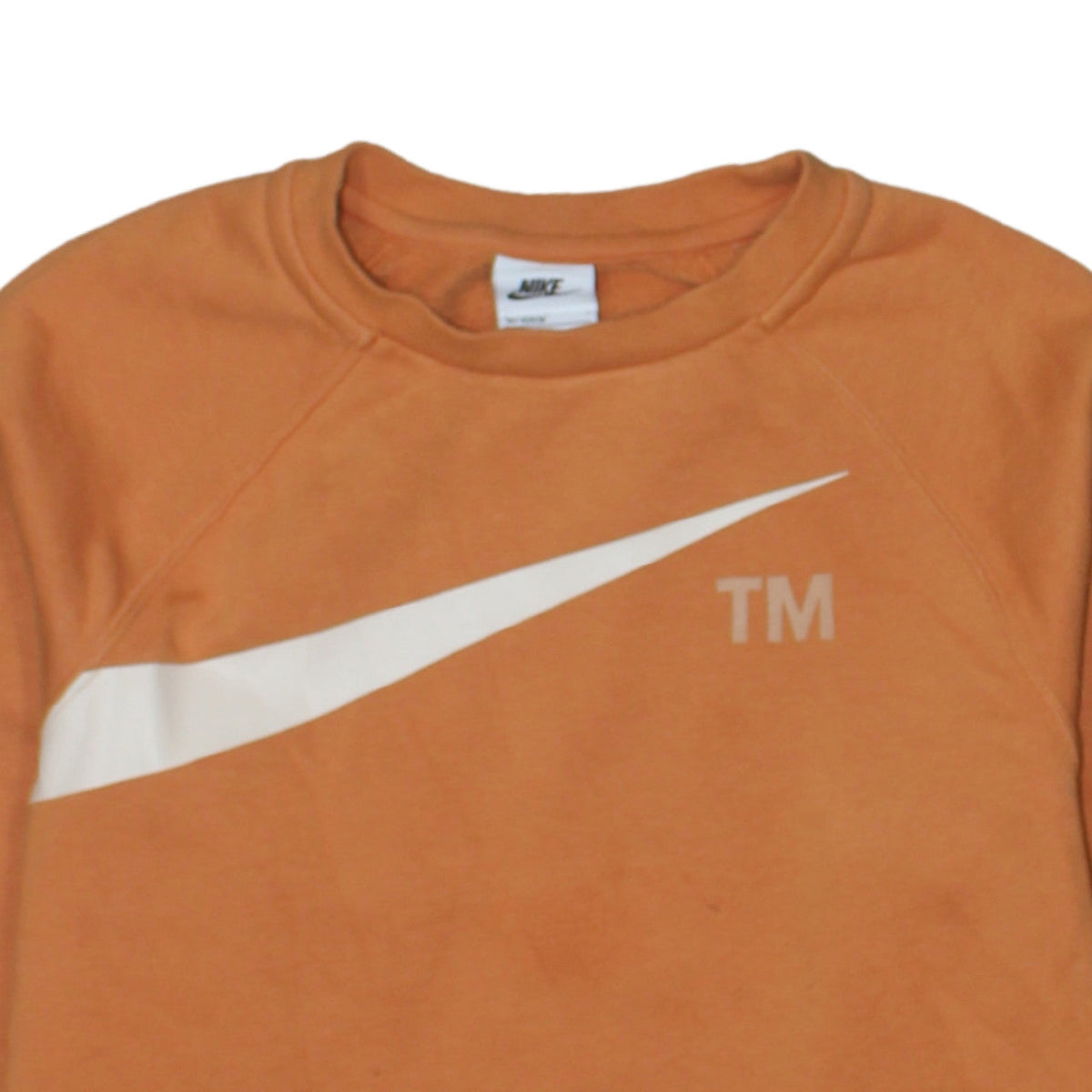 Nike Boys Orange Crew Neck Sweatshirt 147-158cm Graphic Print Fleece