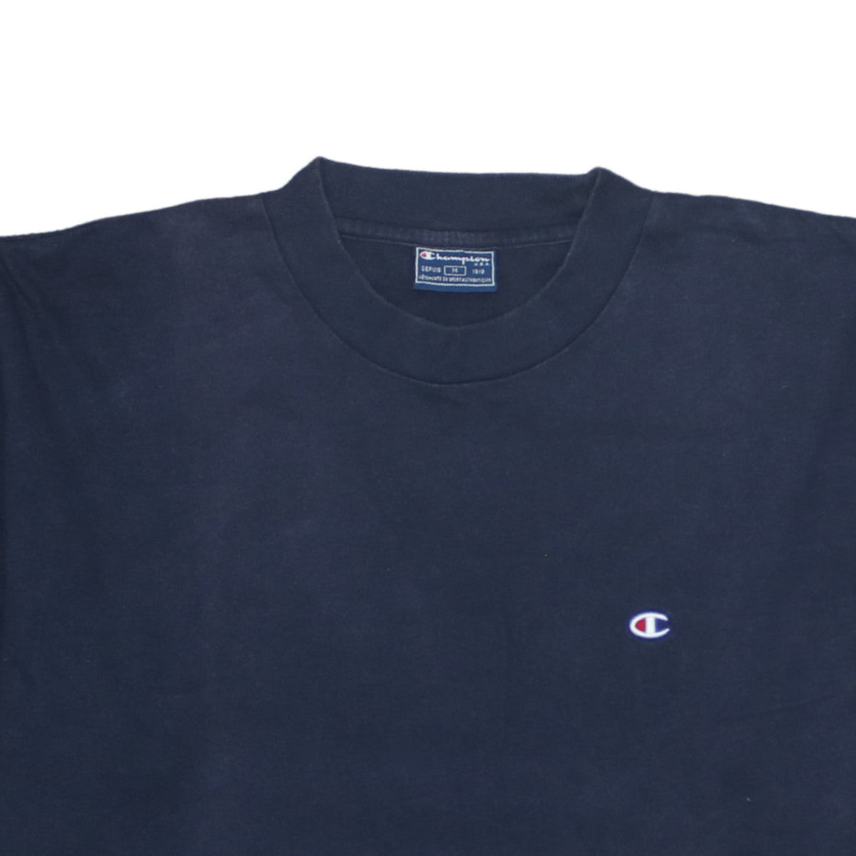 Champion Men's Navy Blue Crew Neck Cotton T-Shirt Size M