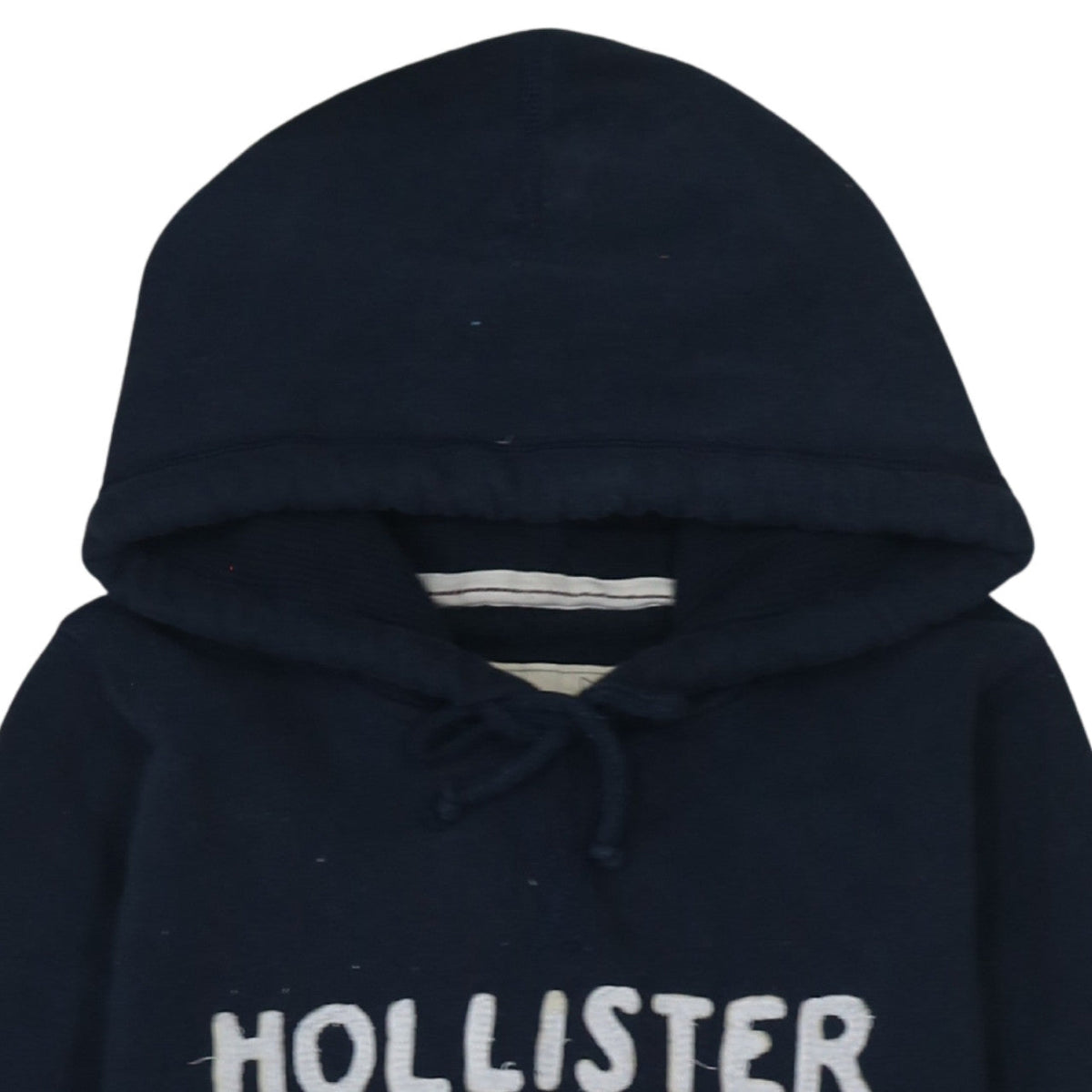 Hollister Womens Navy Blue Pullover Hoodie L Embroidered Surf Tour