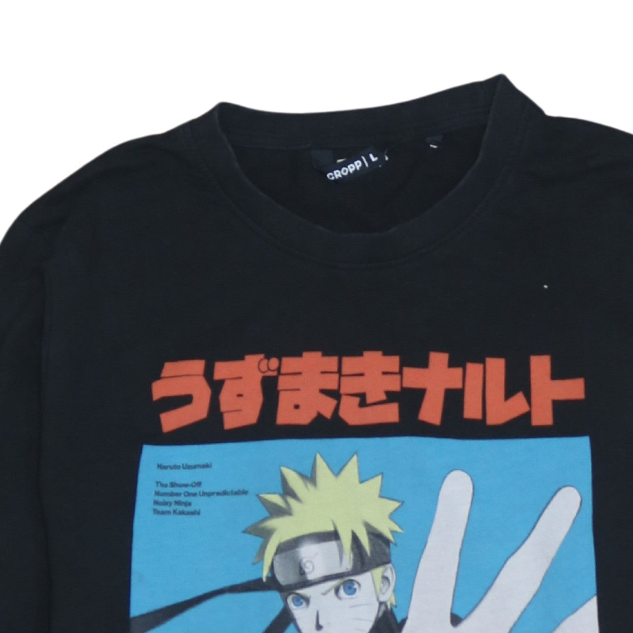 Cropp Men’s Black Naruto Anime Graphic Long Sleeve Sweatshirt Size L