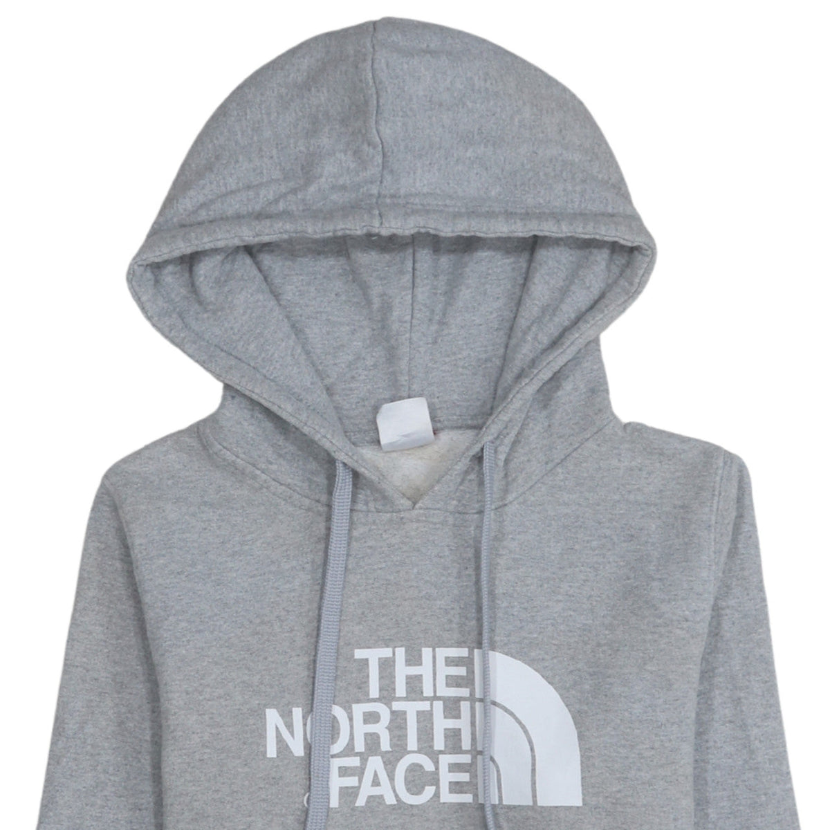 The North Face Women Grey Pullover Hoodie Size M Logo Print Cotton Blend