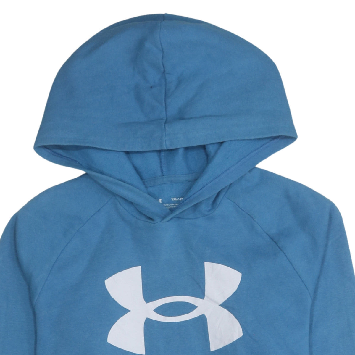 Under Armour Boys Blue Hoodie YXL Loose Fit Cotton Blend Pullover