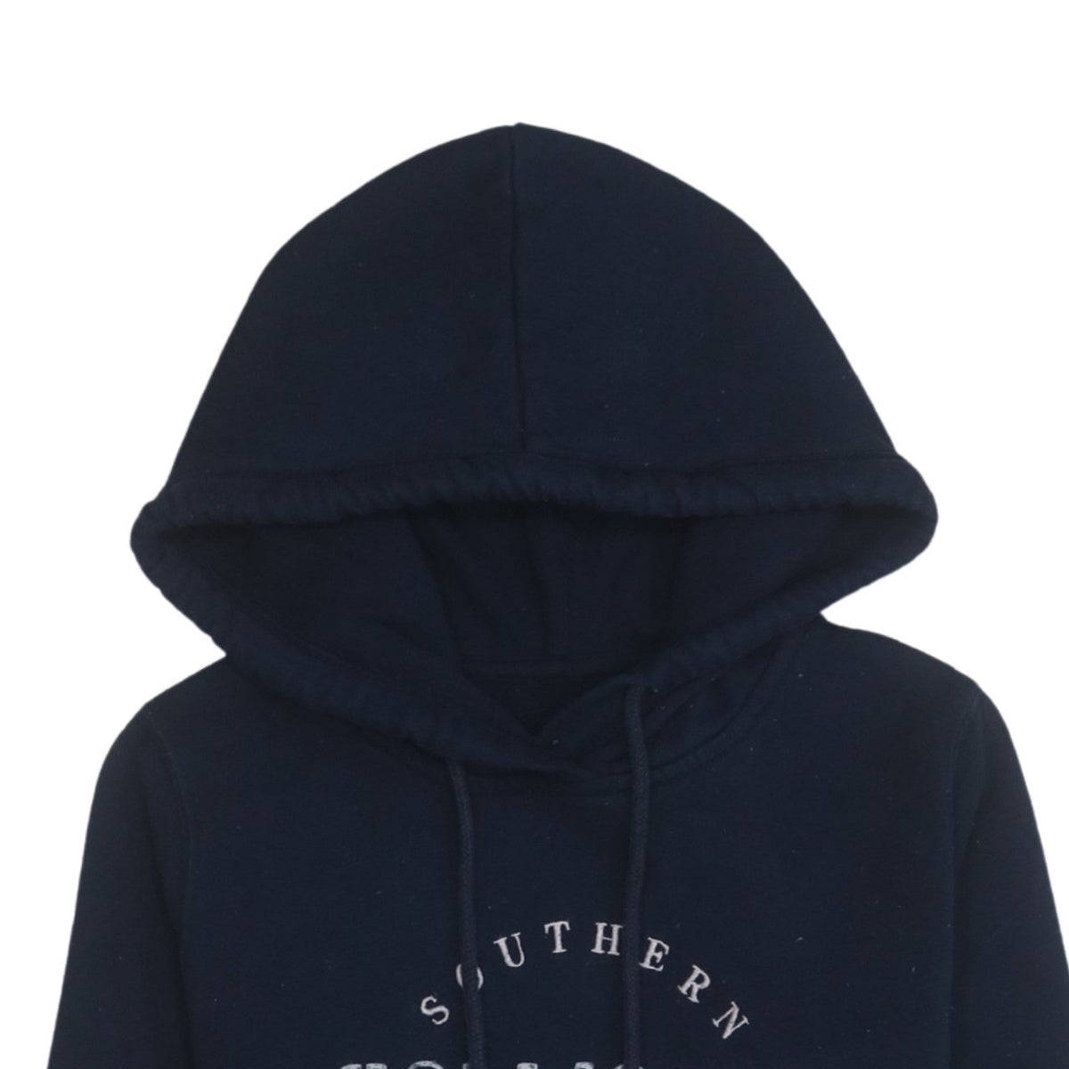 Hollister Womens Navy Blue XS Pullover Hoodie with Logo Print
