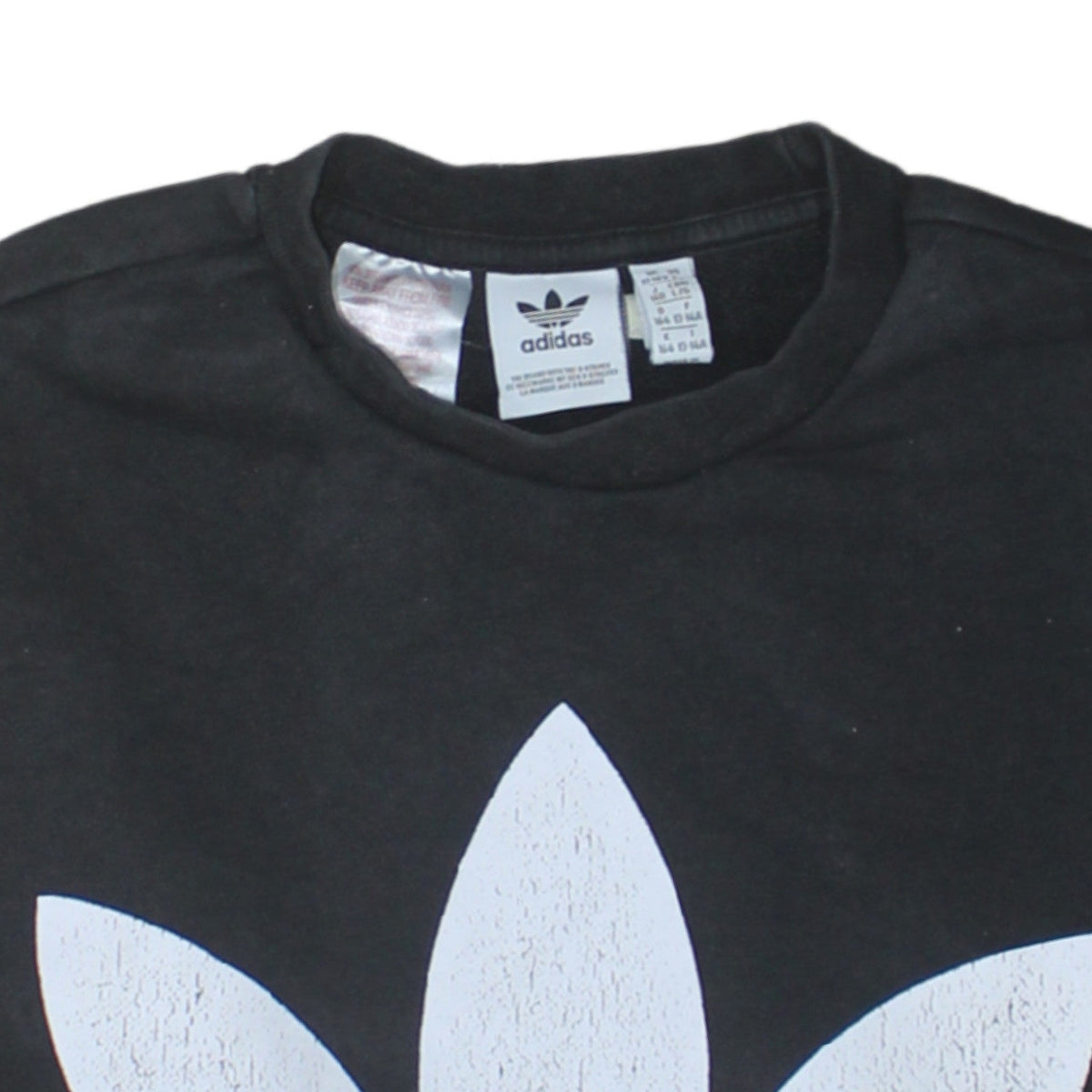 Adidas Boys Black Logo Crew Neck Pullover Sweatshirt 13-14 Years