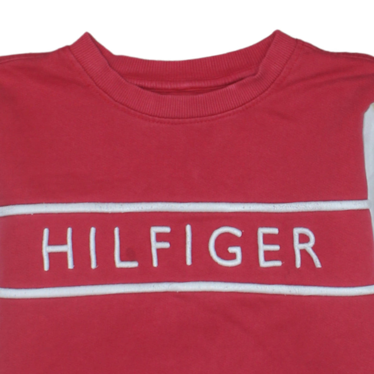 Tommy Hilfiger Boys Red Colourblock Logo Crew Neck Sweatshirt 12 Years