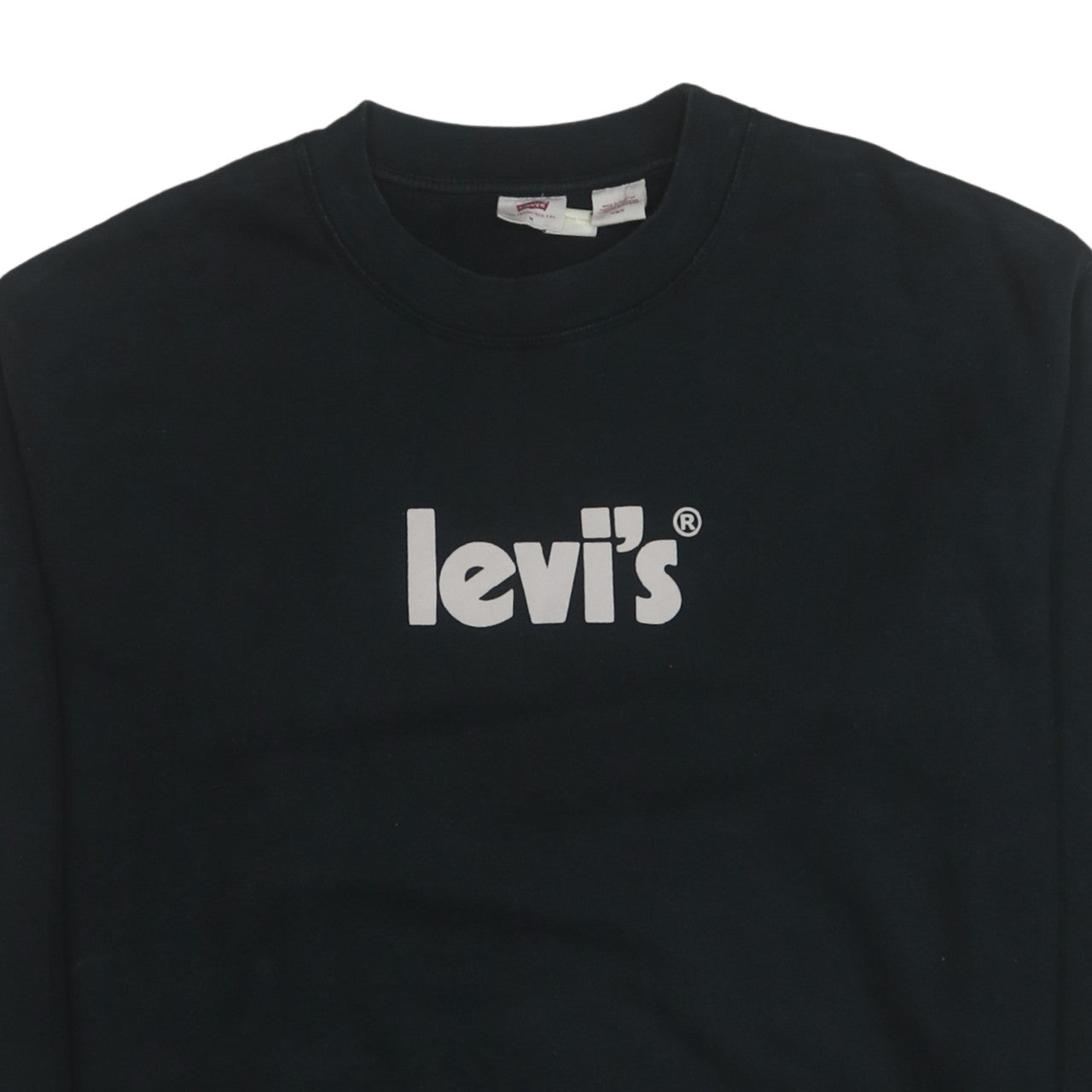 Levi's Men's Black Logo Crew Neck Sweatshirt M