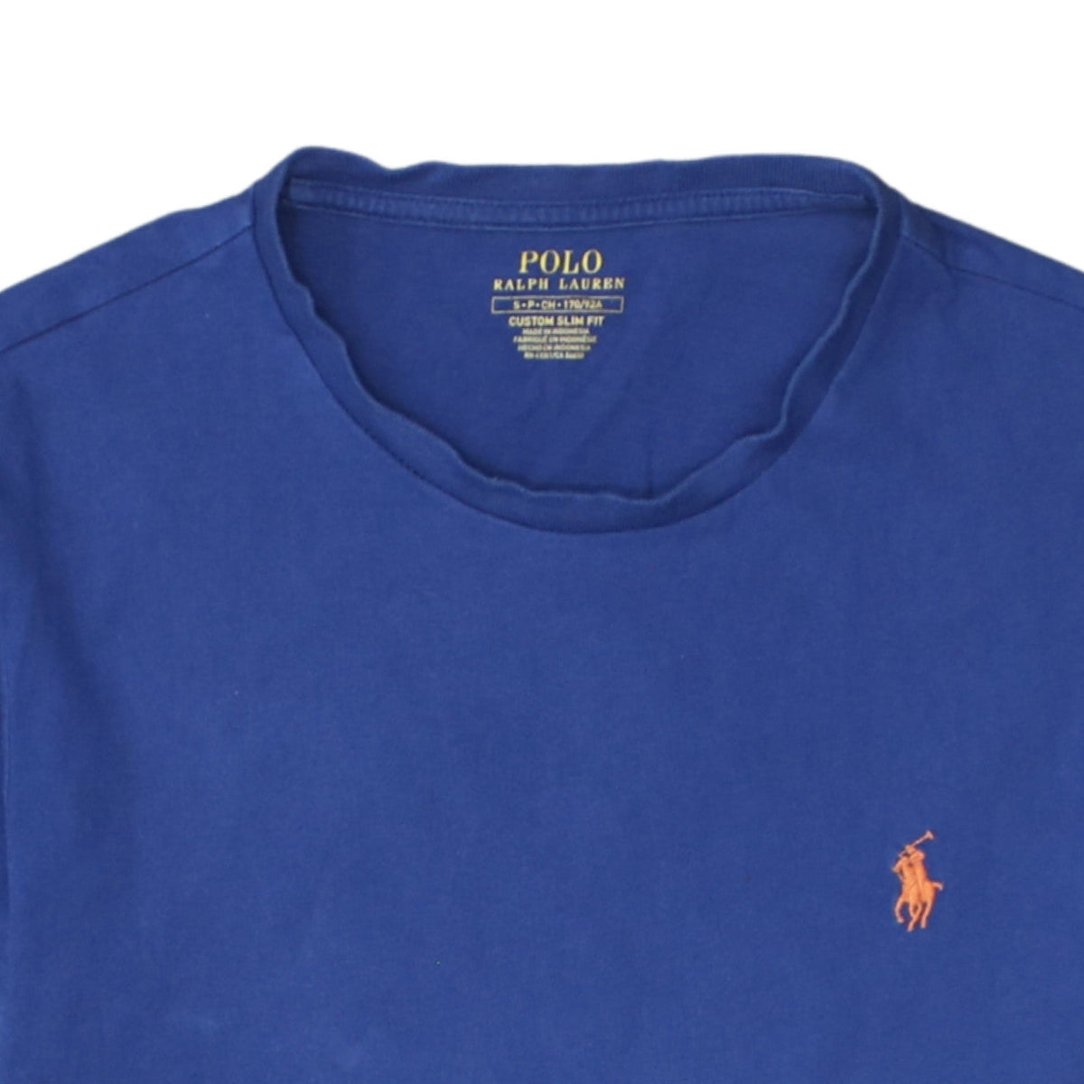 Ralph Lauren Men's Blue Custom Slim Fit Cotton T-Shirt Size S