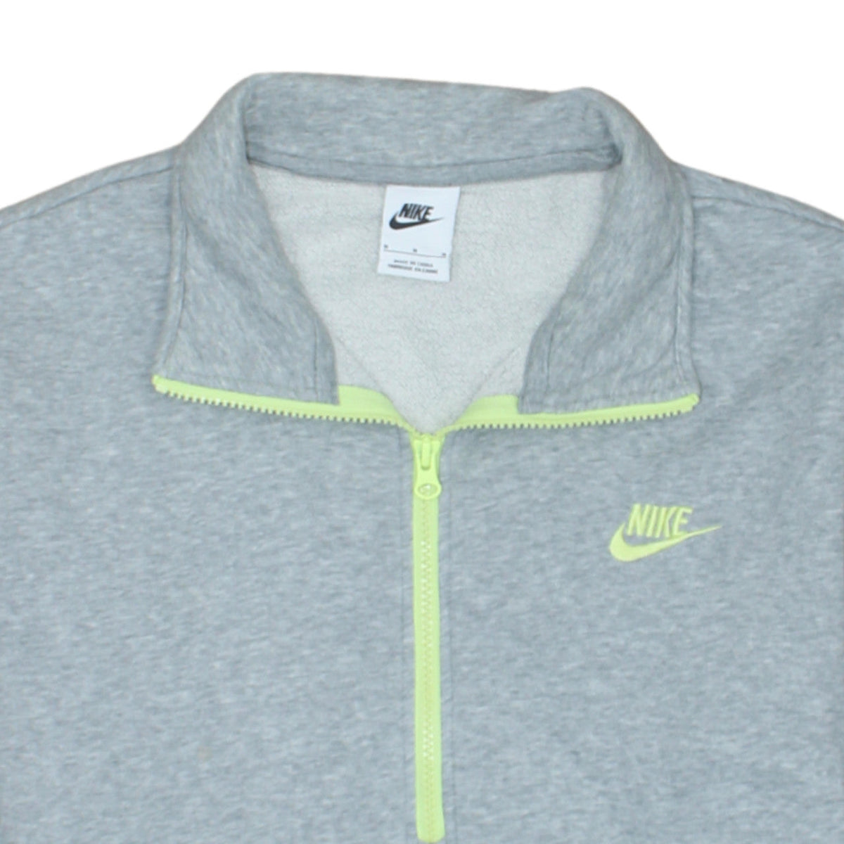 Nike Men's Grey 1/4 Zip Pullover Sweatshirt M Fleece Cotton Blend