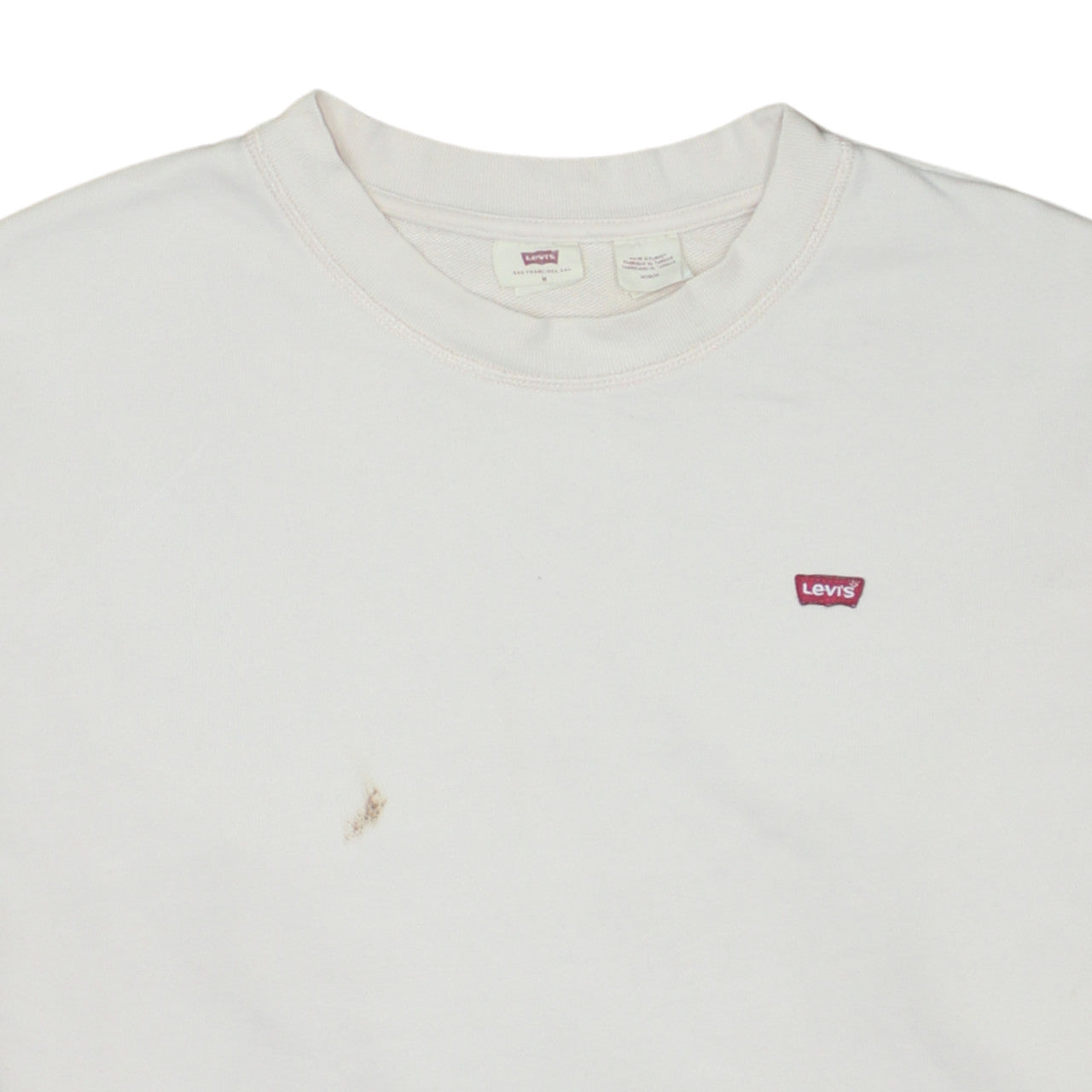 Levi's Women's White Cotton Crew Neck Pullover Sweatshirt M