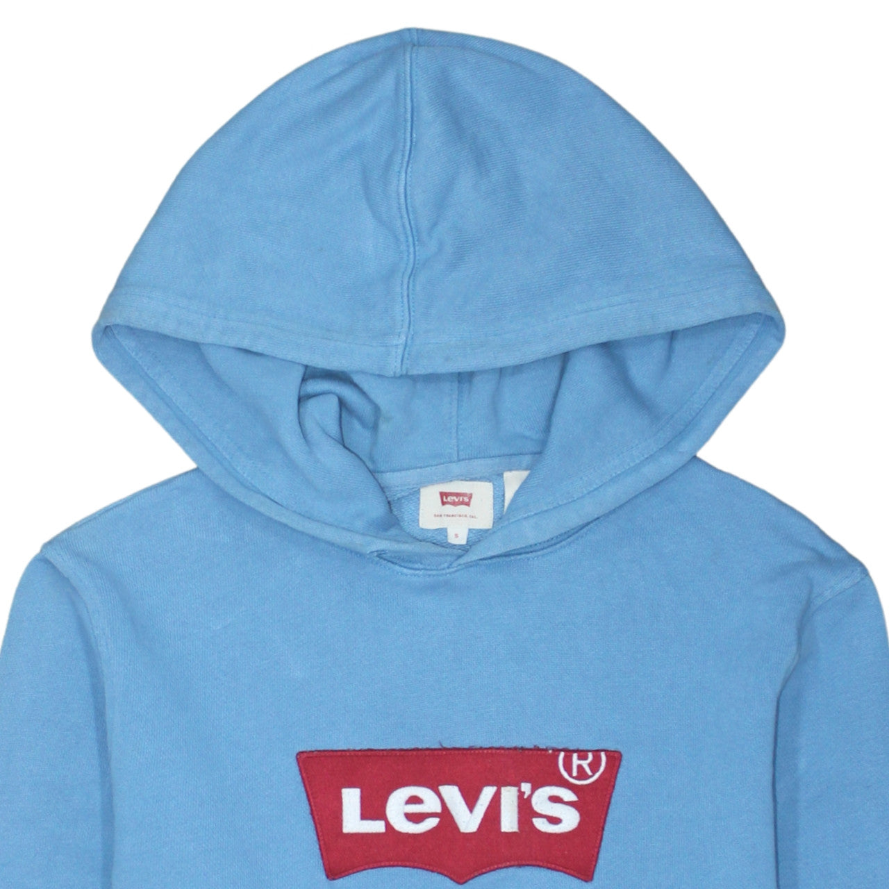 Levi's Men's Blue Pullover Hoodie Small Logo Graphic Cotton