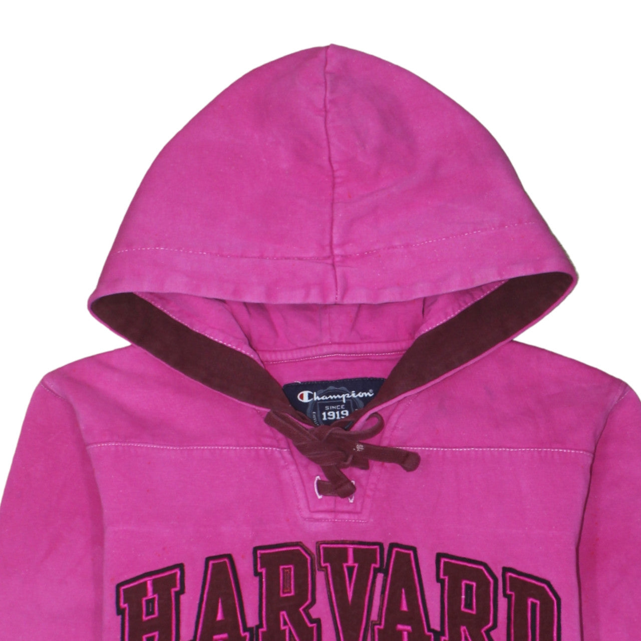 Champion Women’s Pink Harvard Lace-Up Hoodie Size S