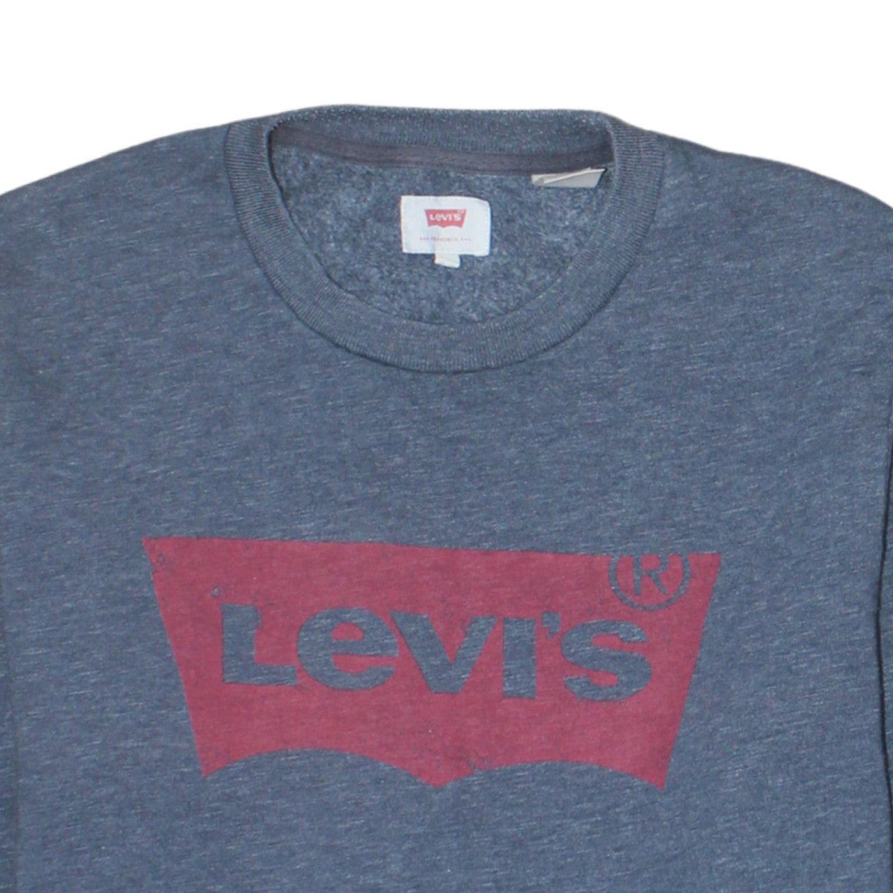Levi's Men's Blue Logo Crew Neck Sweatshirt L Regular Fit