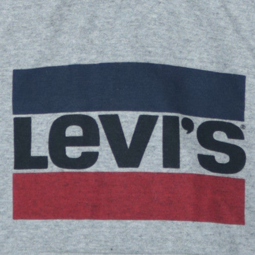 Levi's Womens Grey 2XS Pullover Hoodie Logo Print Cotton Blend