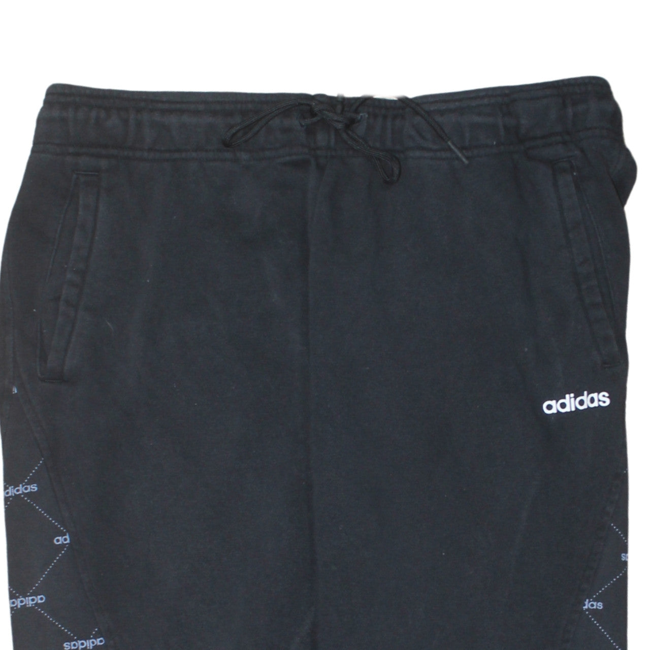 Adidas Womens Black Jogger Sweatpants L Elastic Waist Drawstring Pockets