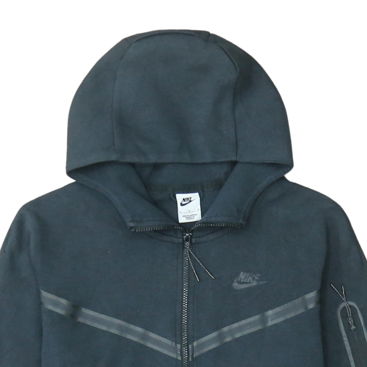 Nike Men's Black Full Zip Hoodie M Cotton Blend Classic Style