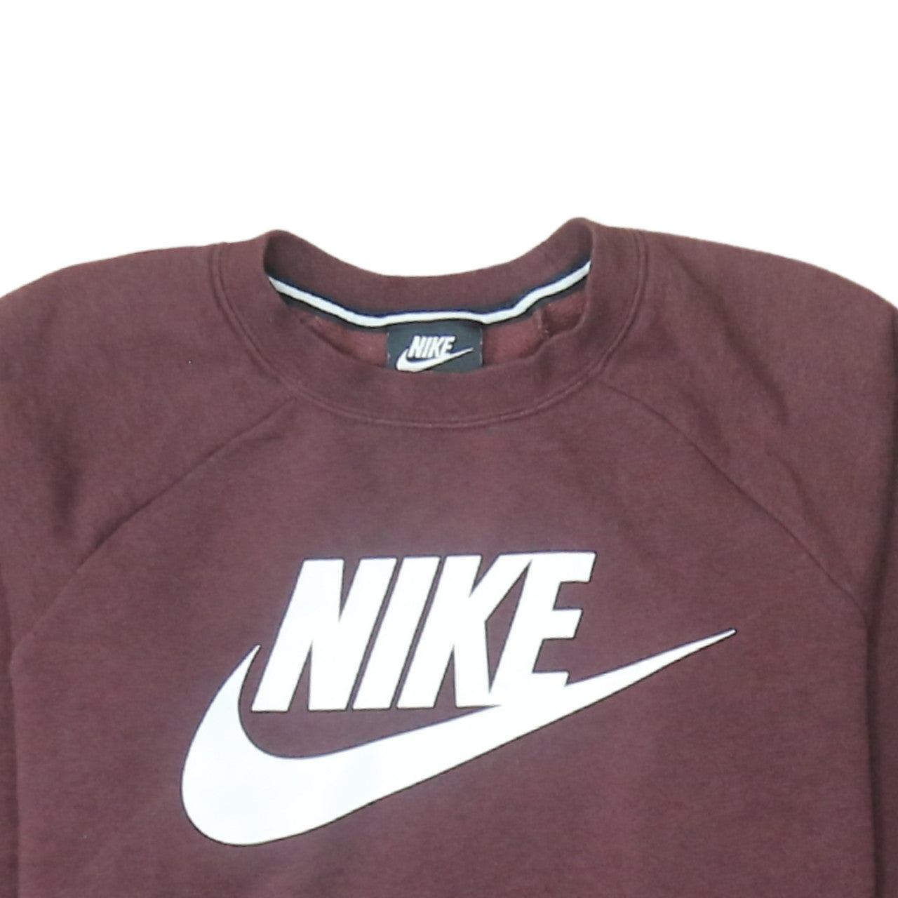 Nike Mens Brown Pullover Sweatshirt Small Crew Neck Logo Print