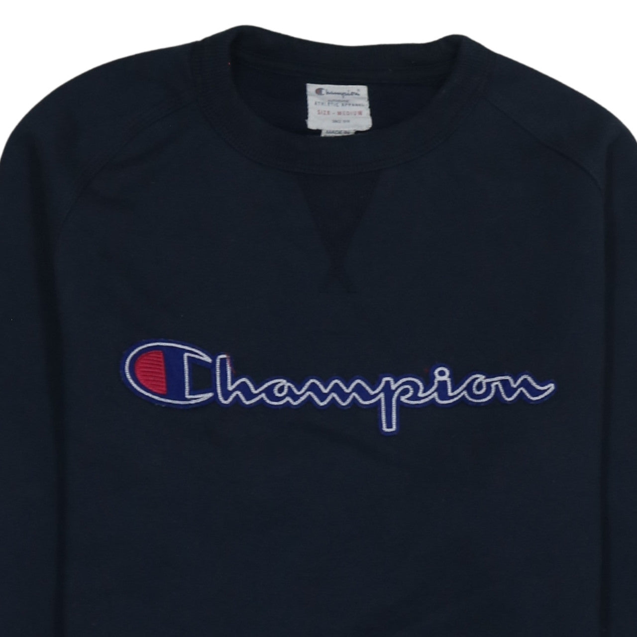 Champion Men's Blue Medium Pullover Sweatshirt Embroidered Logo