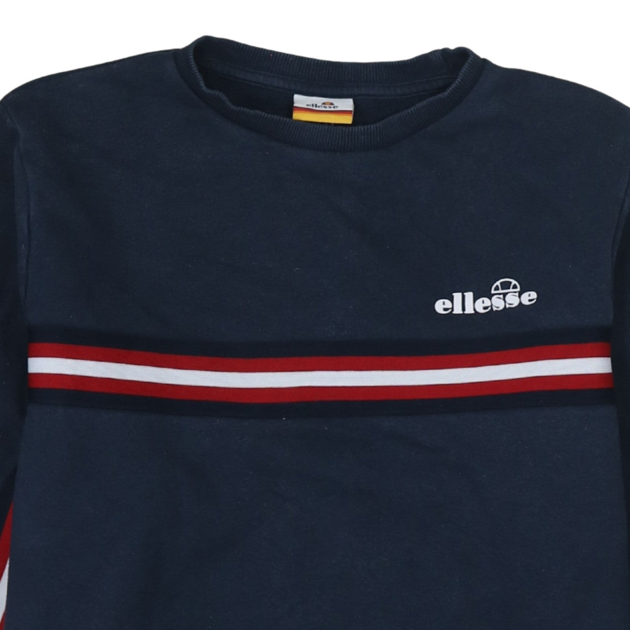 Ellesse Womens Navy Blue Sweatshirt UK 10 Cotton Blend Crew Neck