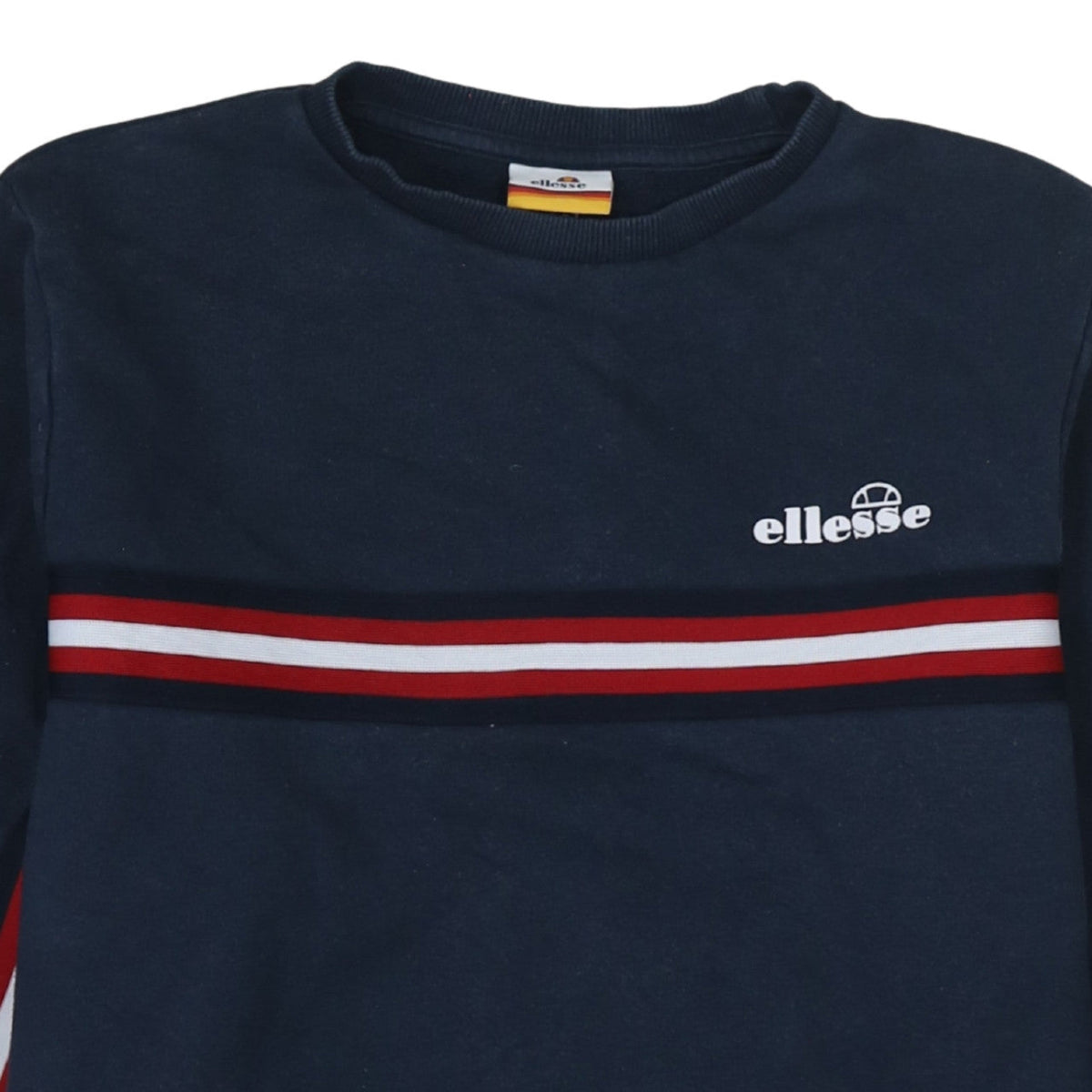 Ellesse Womens Navy Blue Sweatshirt UK 10 Cotton Blend Crew Neck