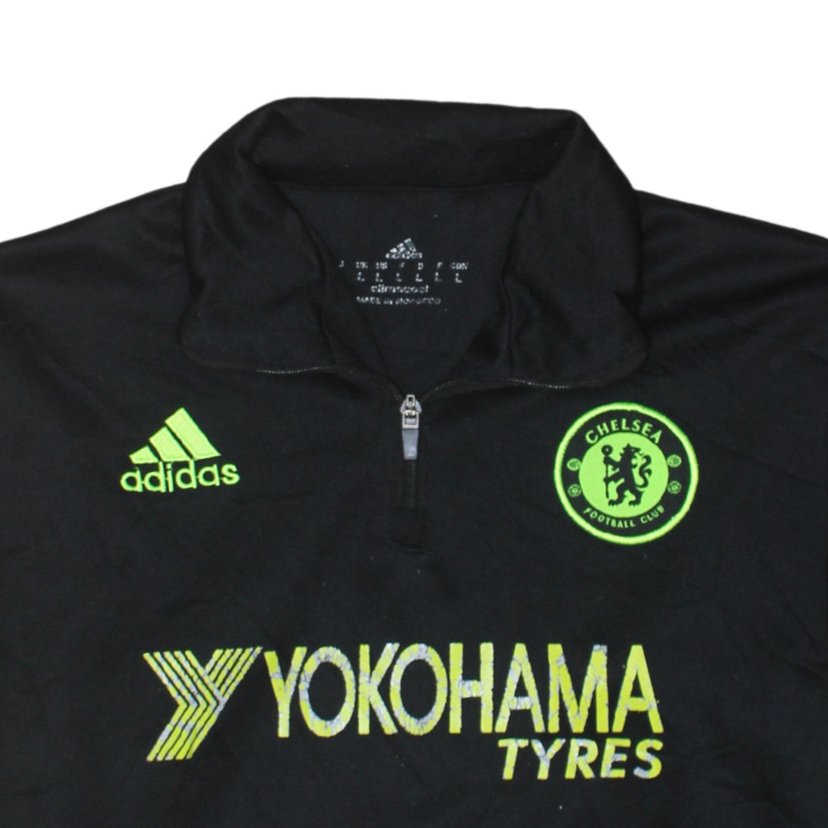Adidas Men’s Black Chelsea FC 1/4 Zip Sweatshirt Size L Climalite