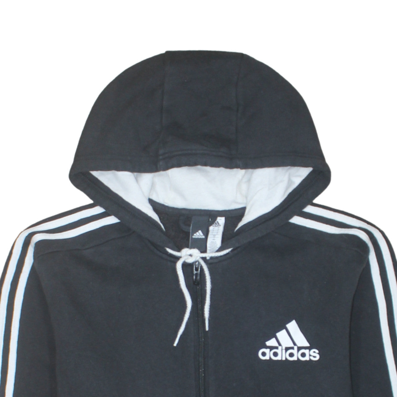 Adidas Men's Black Full Zip Hoodie L Sports Fleece Sweatshirt