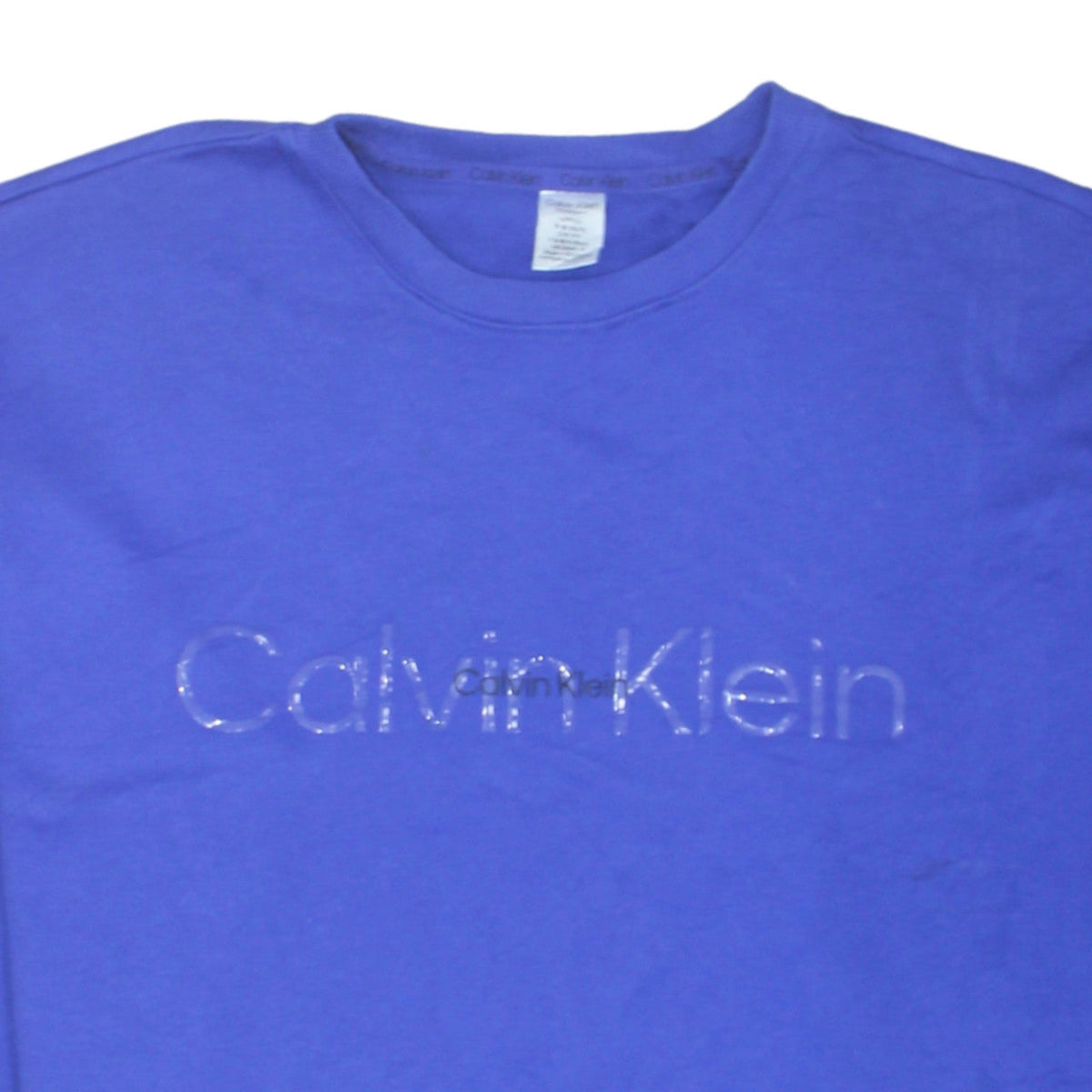 Calvin Klein Men's Blue Logo Crew Neck Pullover Sweatshirt Size S