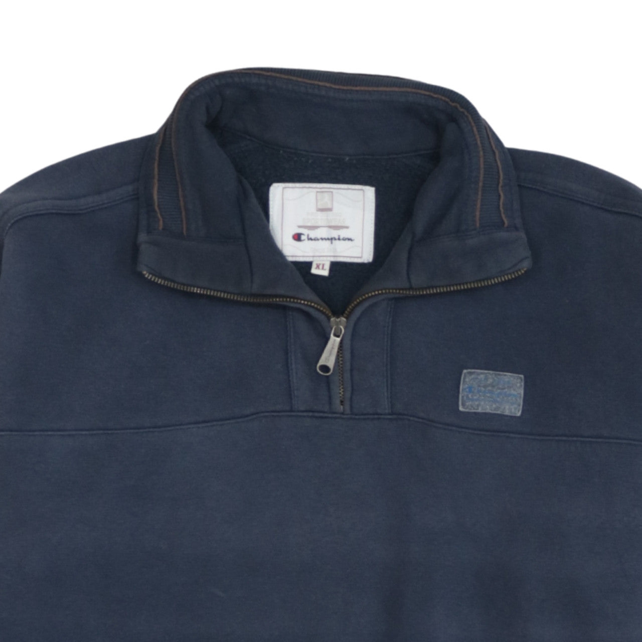 Champion Men's Blue XL 1/4 Zip Fleece Sweatshirt Pullover