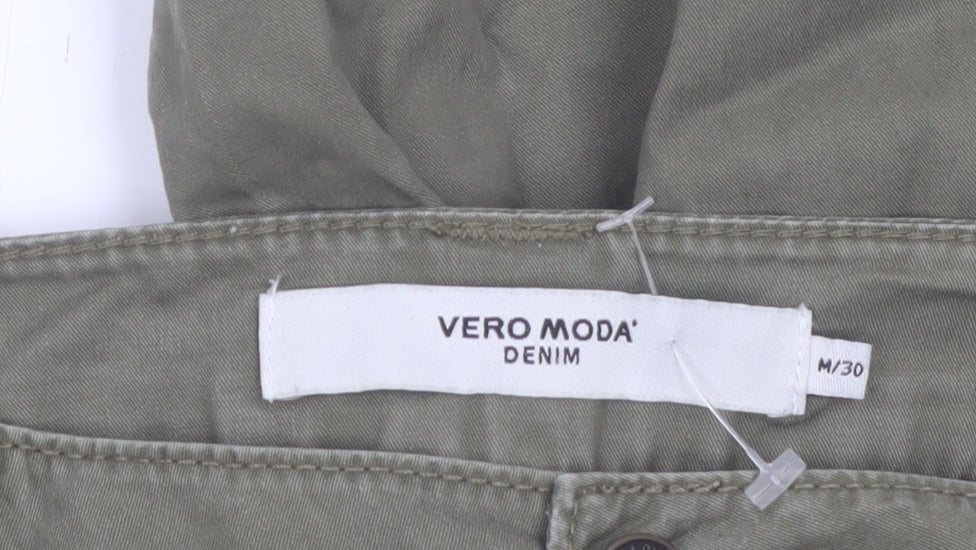 Vero Moda Women's Green Chino Trousers M 30 Straight Leg Cotton