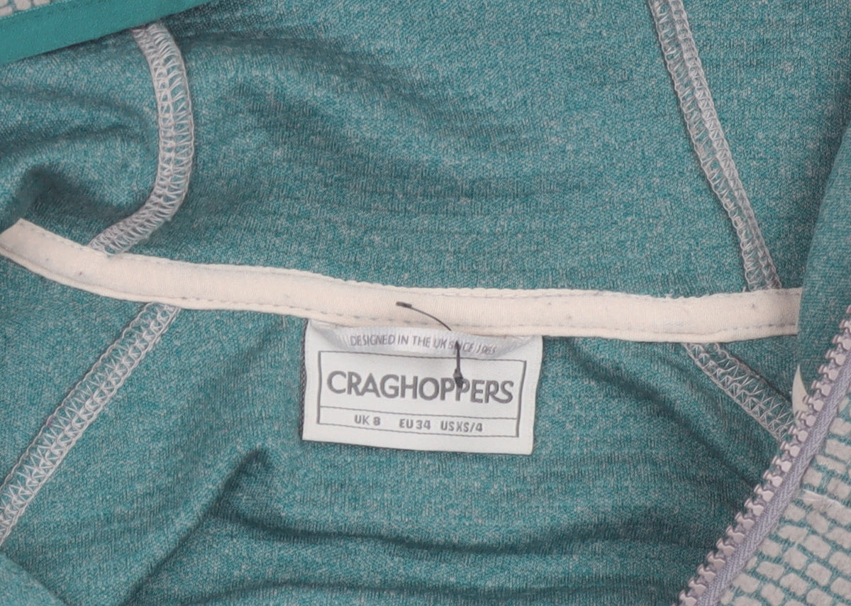 Craghoppers Women's Green Full Zip Hooded Fleece Jacket UK 8