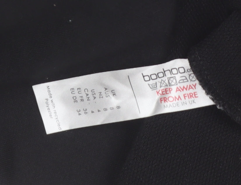 Boohoo Women Black Size 8 Pullover Hoodie Long Sleeve Polyester