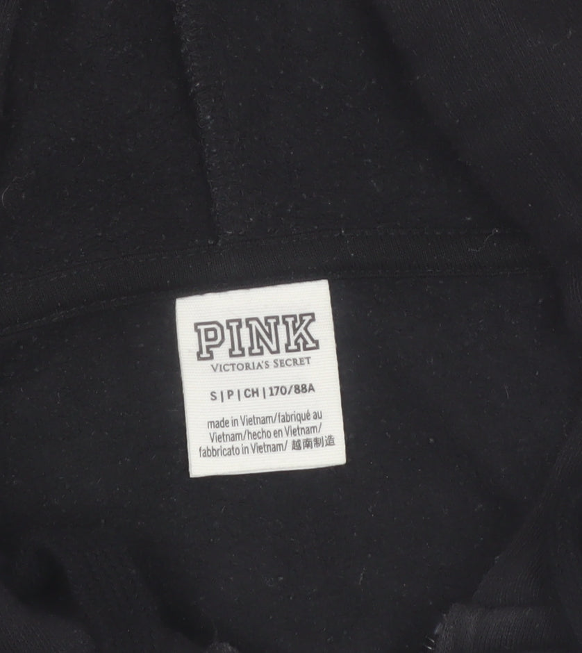 Victoria's Secret PINK Women's Black Small Full Zip Hoodie Sweatshirt
