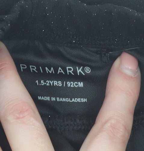 Primark Girls Black Glitter Pettiskirt 18-24 Months Elastic Waist Party Skirt