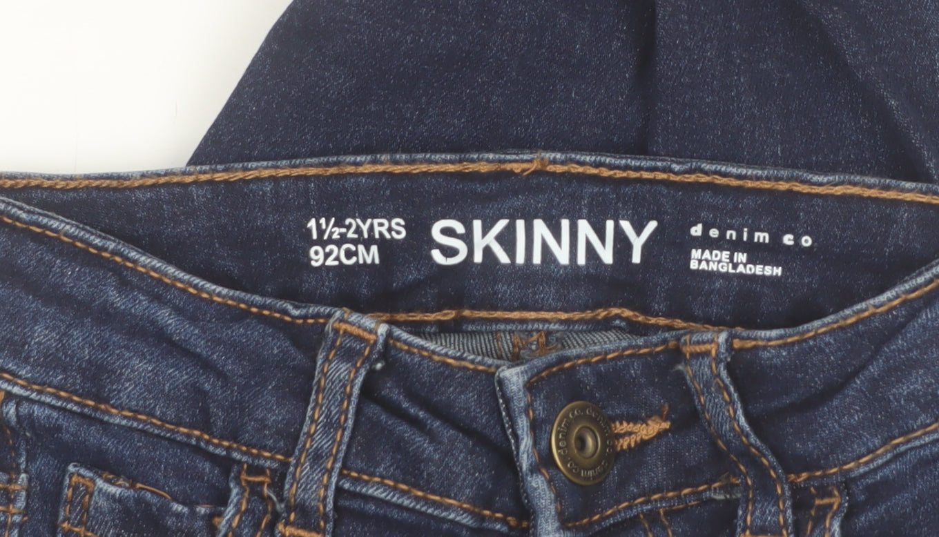 Denim Co Boys Blue Skinny Jeans 18-24 Months Cotton Blend