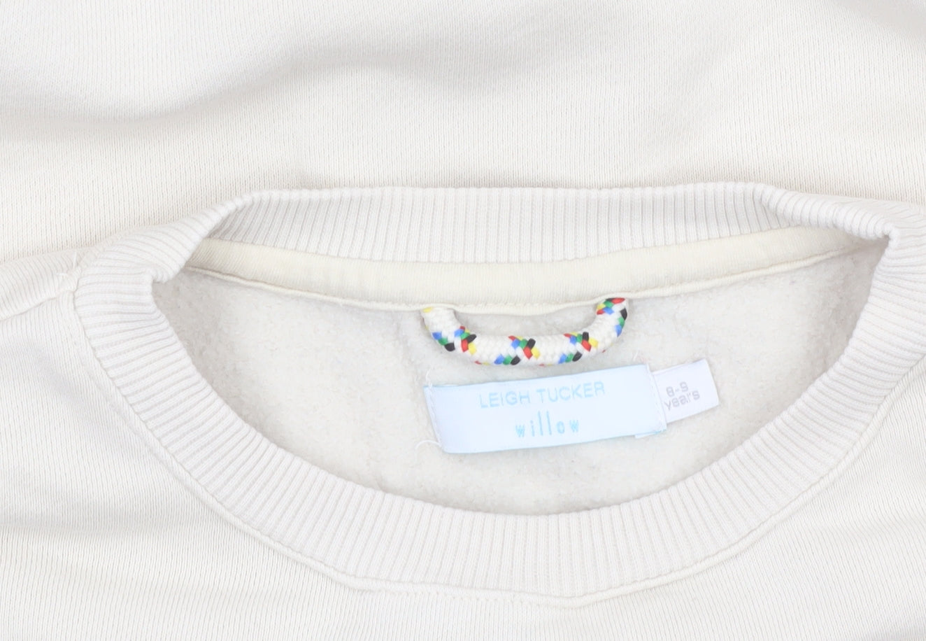 Leigh Tucker Willow Girls Beige Cotton Blend Crew Neck Sweatshirt 8 Years