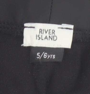 River Island Girls Black Jeggings 5-6 Years Stretch Trousers