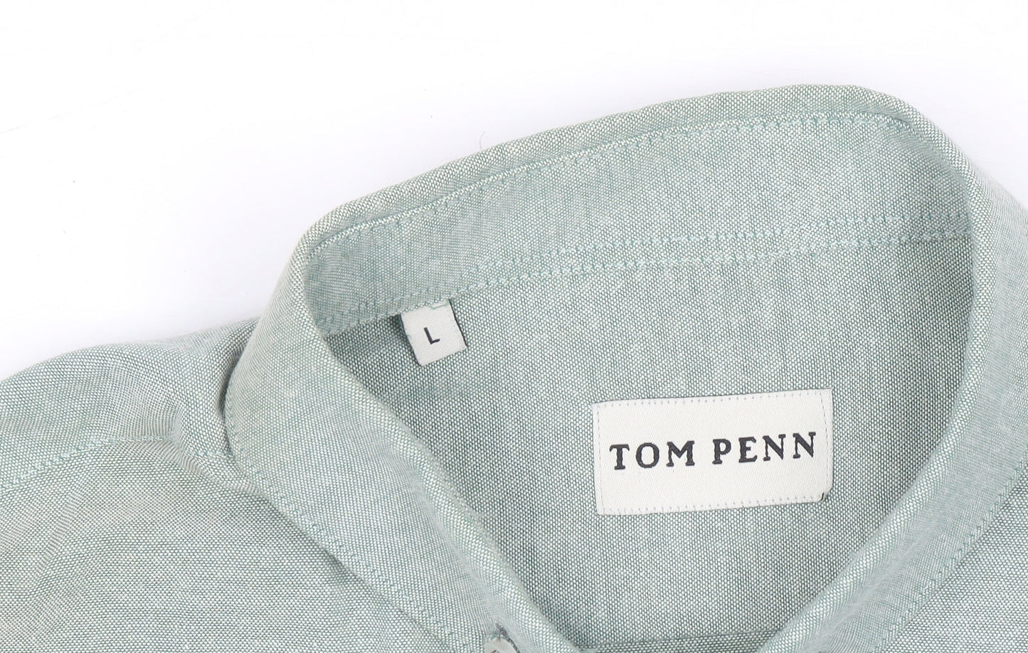 Tom Penn Men's Green Long Sleeve Button-Down Casual Shirt L