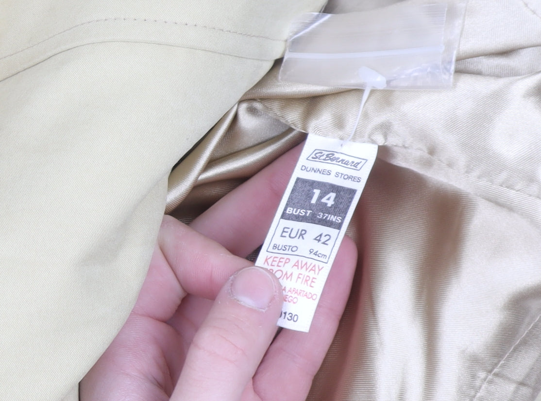 St Bernard Women’s Beige Long Trench Coat Size 14 Classic Lined