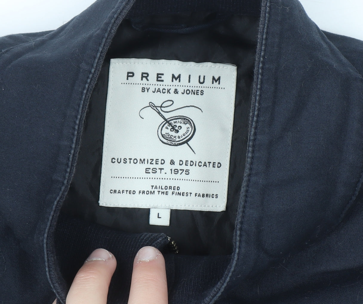 Jack & Jones Premium Men's Navy Cotton Bomber Jacket Size L