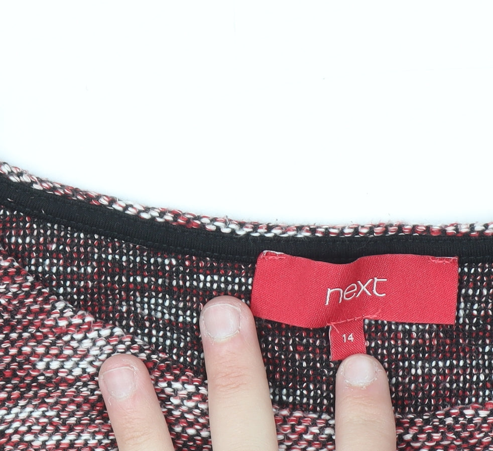Next Women Red Knit Crew Neck Pullover Jumper Size 14
