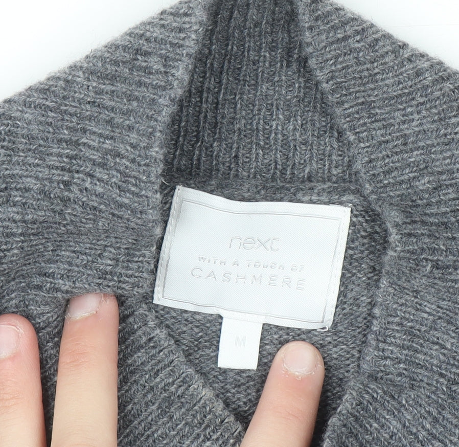 Next Women’s Grey Mock Neck Cashmere Touch Jumper Size M 12-14