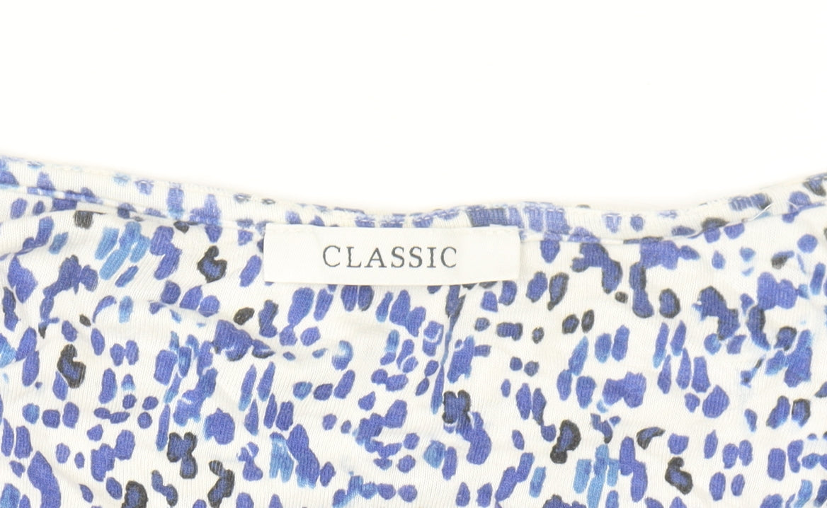 Marks & Spencer Women Blue Abstract Jersey Blouse Size 10