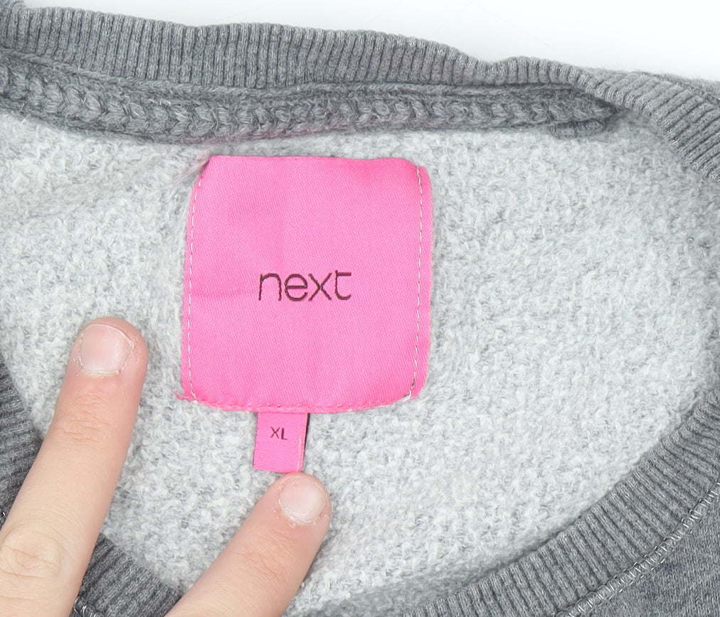 Next Women's Grey XL Longline Pullover Sweatshirt Tunic