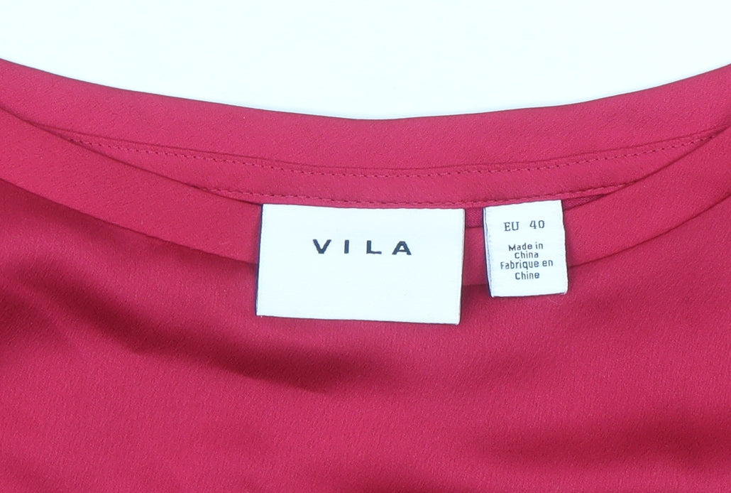 Vila Women's Red Short Sleeve Blouse Size 12