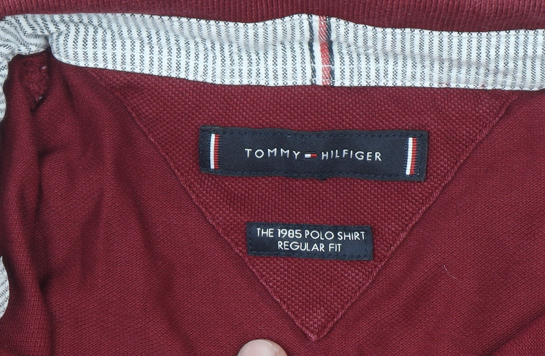 Tommy Hilfiger Men's Red Regular Fit 1985 Polo Shirt Size M