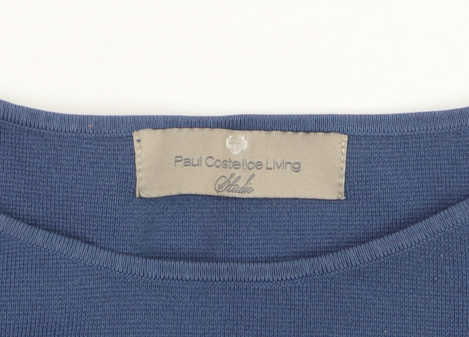 Paul Costelloe Living Blue Women's L Belted Tunic Jumper