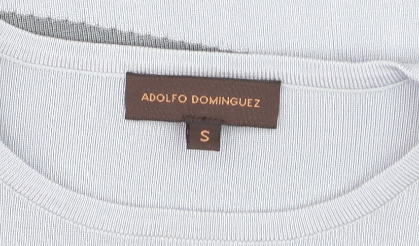 Adolfo Dominguez Women Grey Pullover Jumper Small Knit Long Sleeve