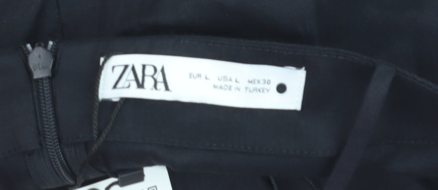 Zara Women Black Halter Bodycon Short Dress Size 12