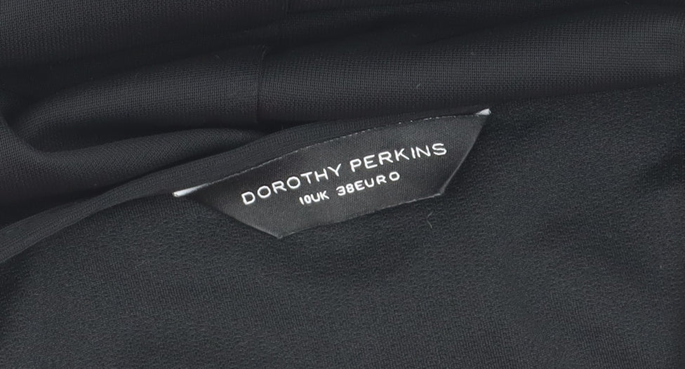 Dorothy Perkins Women's Black Beaded Chiffon Tunic Blouse Size 10